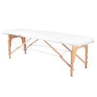 Stół, składane łóżko do masażu Wood Komfort - 2 segmentowe - kolor biały
