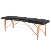Stół, składane łóżko do masażu Wood Komfort - 2 segmentowe - kolor czarny