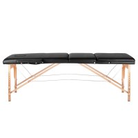 Stół, składane łóżko do masażu Wood Komfort - 3 segmentowe - kolor czarny