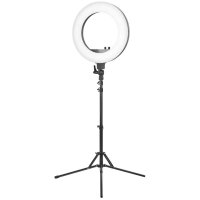 LAMPA PIERŚCIENIOWA RING LIGHT 18" 48W LED CZARNA   STATYW