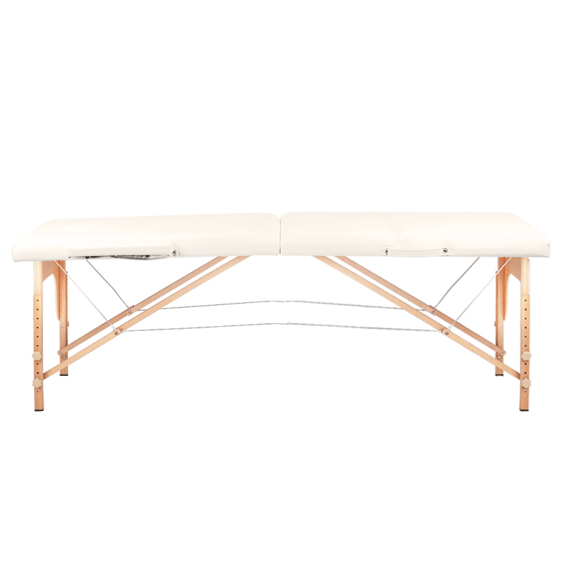 Stół, składane łóżko do masażu Wood Komfort - 2 segmentowe - kolor kremowy