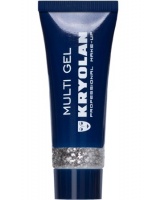 KRYOLAN-MULTI GEL GLITTER 10 ML / GRUBY ŻEL BROKATOWY DO CIAŁA I WŁOSÓW-SILVER