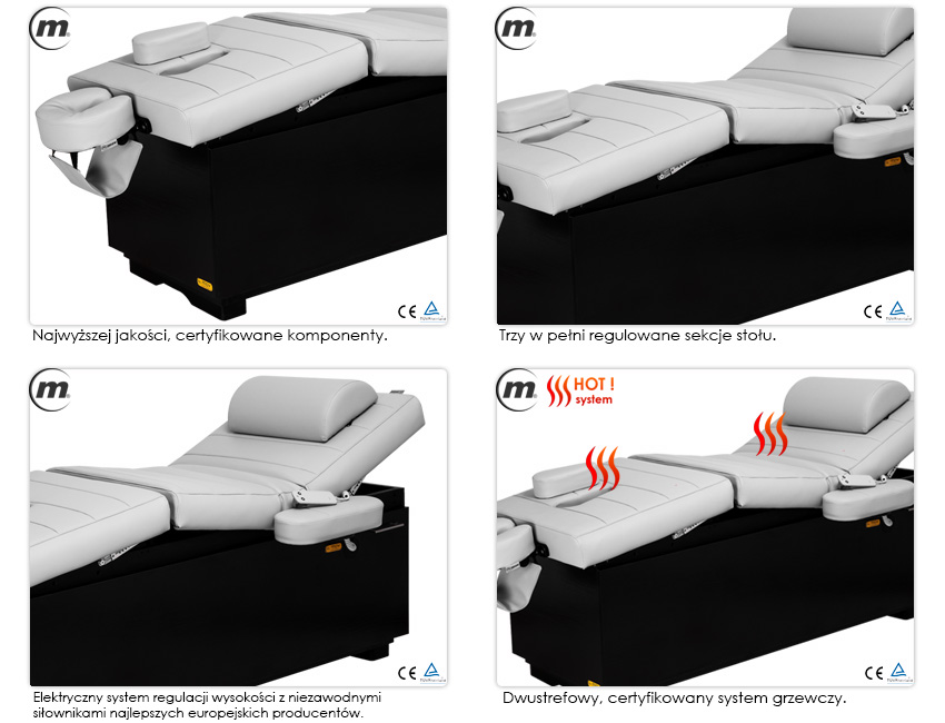 Łóżko do masażu - podgrzewana, elektryczna leżanka SPA Electro M Hot - różne kolory