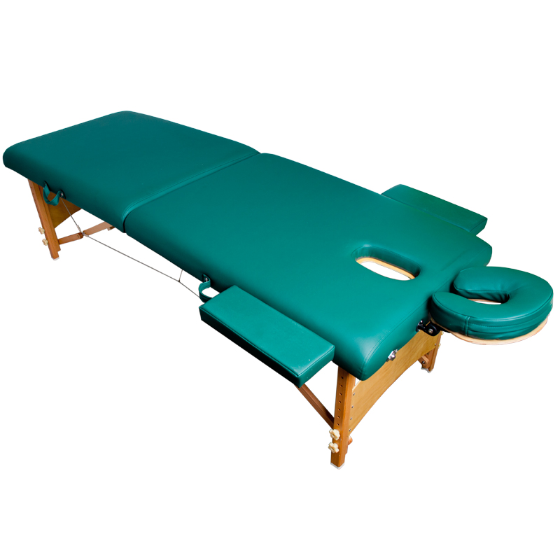 Stół, składane łóżko do masażu Komfort Wood AT-007R - kolor zielony